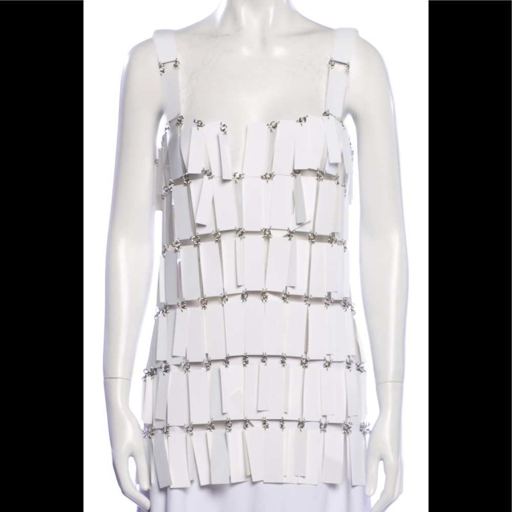 Paco Rabanne Chainlink Dress White
